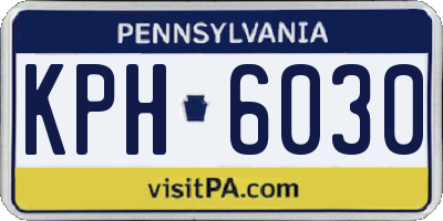 PA license plate KPH6030