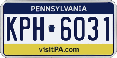 PA license plate KPH6031