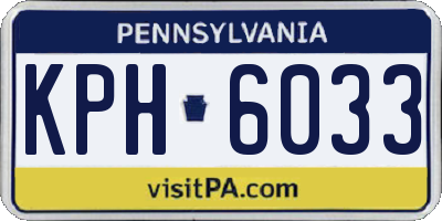 PA license plate KPH6033
