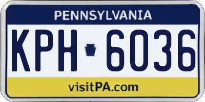 PA license plate KPH6036