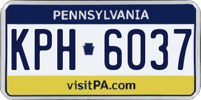 PA license plate KPH6037