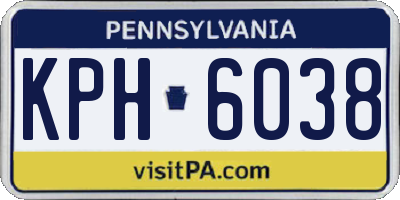 PA license plate KPH6038