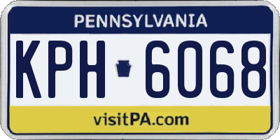 PA license plate KPH6068
