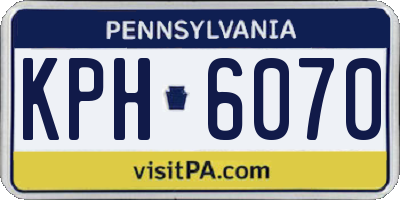 PA license plate KPH6070