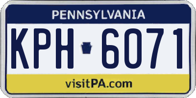 PA license plate KPH6071