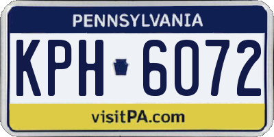 PA license plate KPH6072