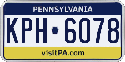 PA license plate KPH6078