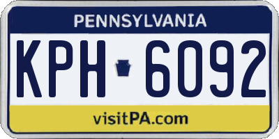 PA license plate KPH6092