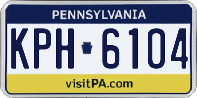 PA license plate KPH6104
