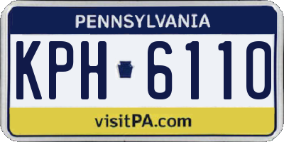 PA license plate KPH6110