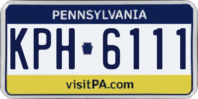 PA license plate KPH6111