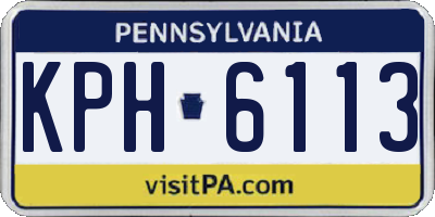 PA license plate KPH6113