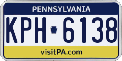 PA license plate KPH6138