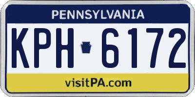 PA license plate KPH6172