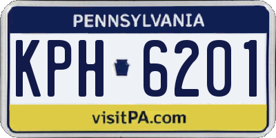 PA license plate KPH6201