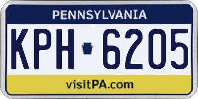 PA license plate KPH6205
