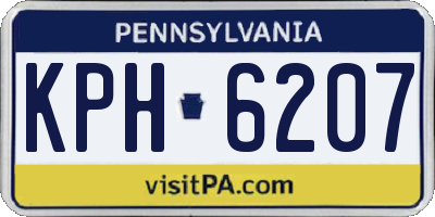 PA license plate KPH6207
