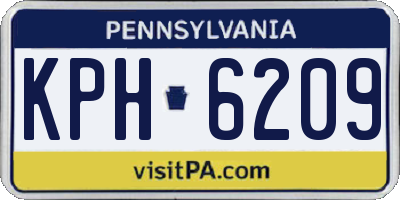 PA license plate KPH6209