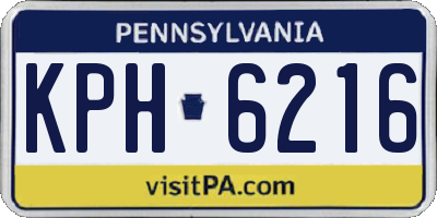 PA license plate KPH6216