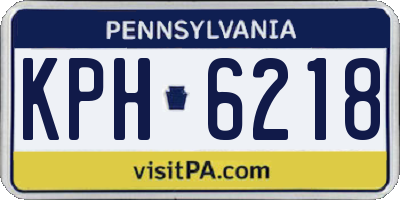 PA license plate KPH6218