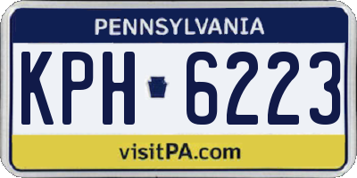 PA license plate KPH6223