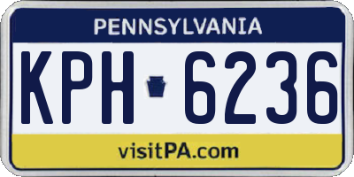 PA license plate KPH6236