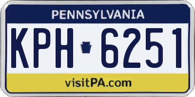 PA license plate KPH6251