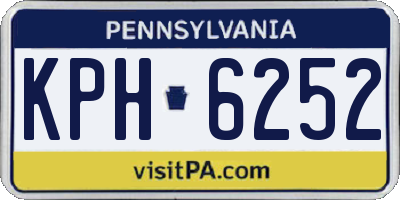PA license plate KPH6252