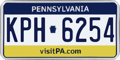 PA license plate KPH6254