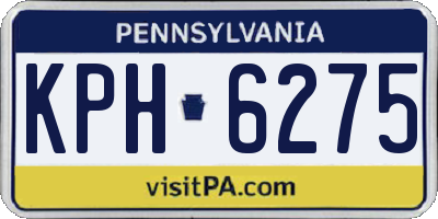 PA license plate KPH6275