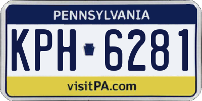 PA license plate KPH6281