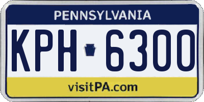 PA license plate KPH6300