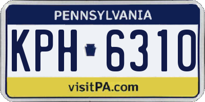 PA license plate KPH6310