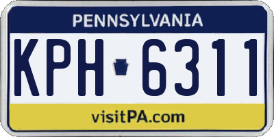 PA license plate KPH6311