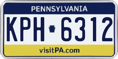 PA license plate KPH6312