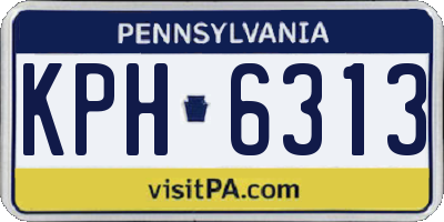 PA license plate KPH6313