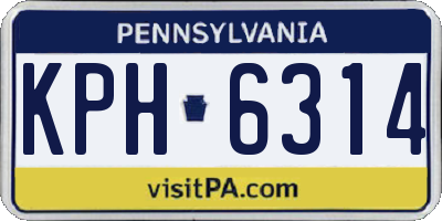 PA license plate KPH6314