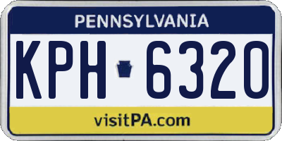 PA license plate KPH6320