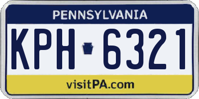 PA license plate KPH6321
