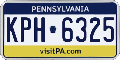 PA license plate KPH6325