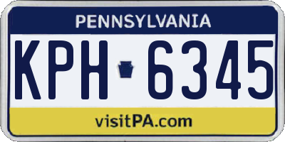 PA license plate KPH6345