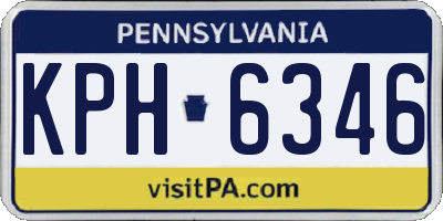 PA license plate KPH6346
