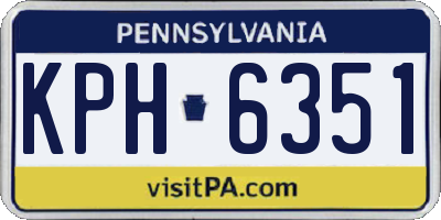 PA license plate KPH6351