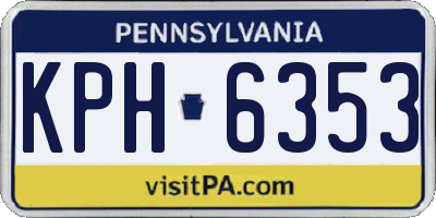 PA license plate KPH6353