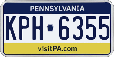 PA license plate KPH6355