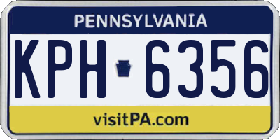PA license plate KPH6356