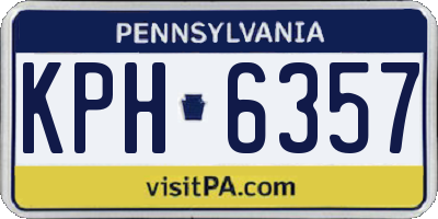 PA license plate KPH6357