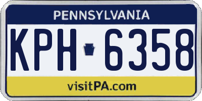 PA license plate KPH6358