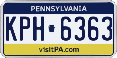 PA license plate KPH6363