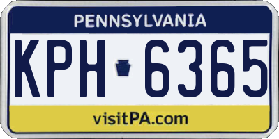 PA license plate KPH6365